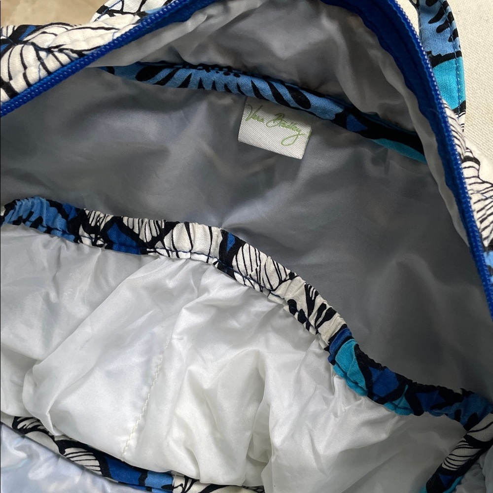 Vera Bradley Makeup Toiletries Travel Bag Blue Floral Hawaiian As Is - Picture 7 of 12